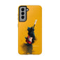 Black Cat Playing Red Guitar Tough Phone Case