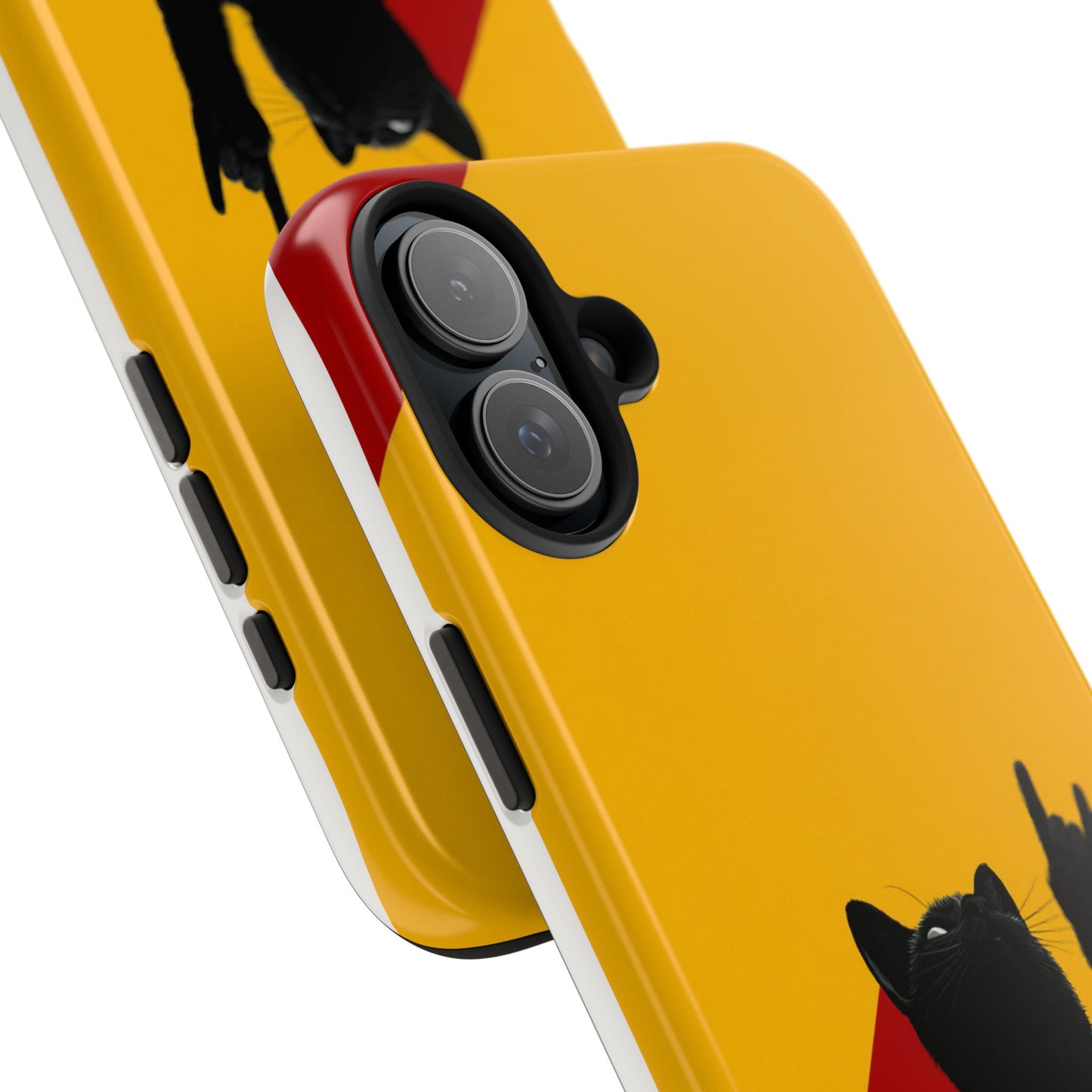 Black Cat Rock Gesture Tough Phone Case