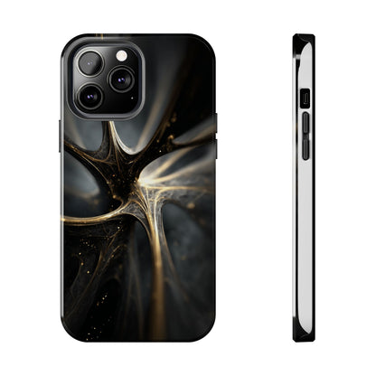 Elegant Tough Phone Case with Abstract Metallic Design