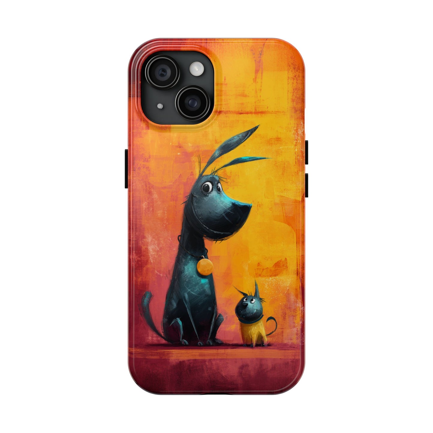 Colorful Dog & Cat Tough Phone Case – Fun Pet Lover Accessory