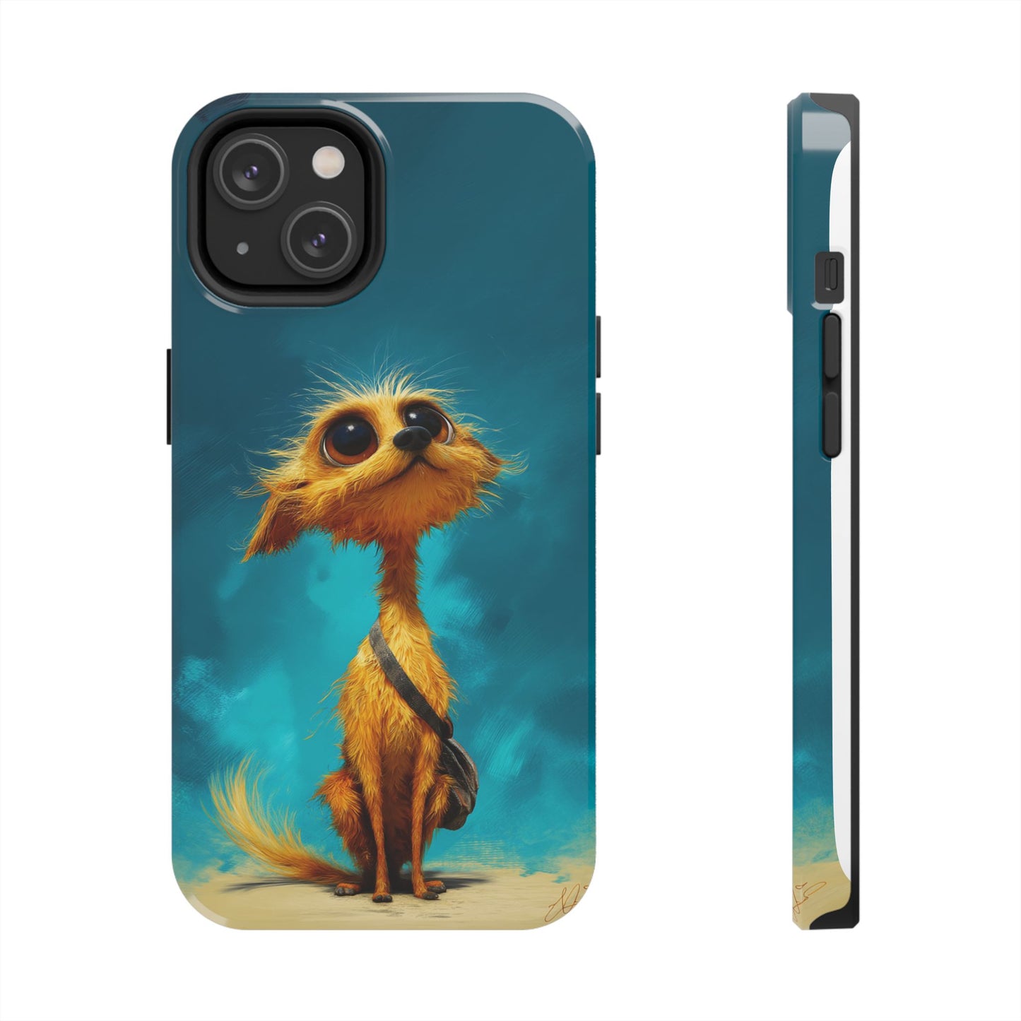 Whimsical Dog Art Tough Phone Case - Durable and Stylish Protection for Pet Lovers