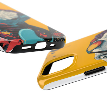 French Bulldog with Orange Sunglasses and Headphones Tough Phone Case
