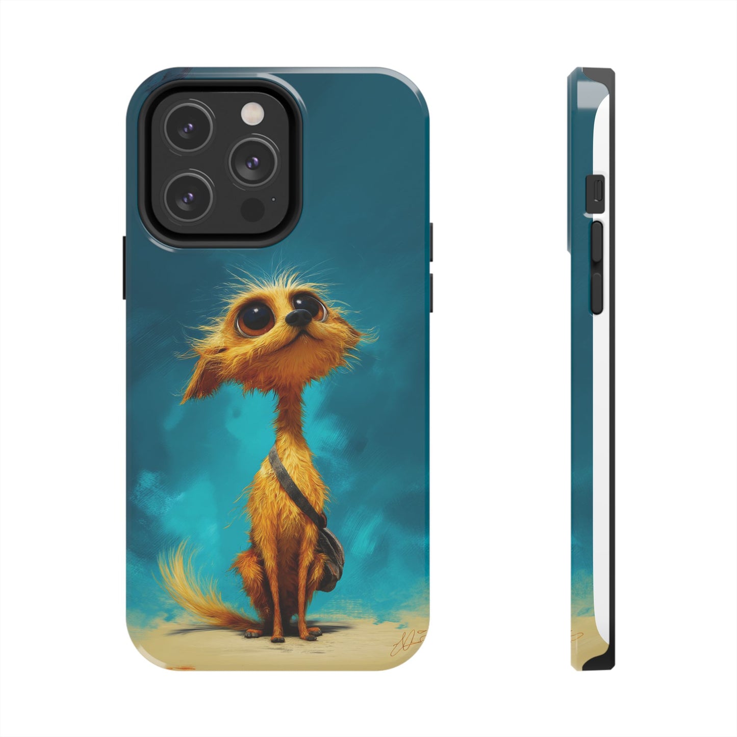 Whimsical Dog Art Tough Phone Case - Durable and Stylish Protection for Pet Lovers