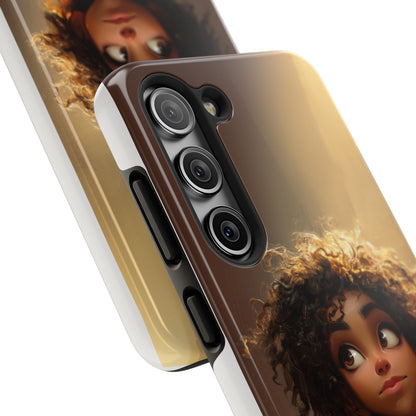 Artistic Tough Phone Case with Whimsical Character Design