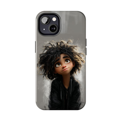 Artistic Tough Phone Case - Unique Character Design for Creative Souls