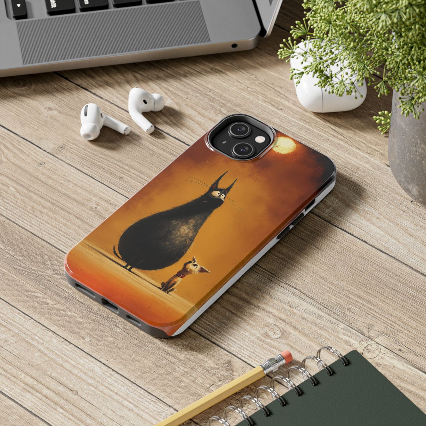 Whimsical Tough Phone Cases - Cat & Dog Design