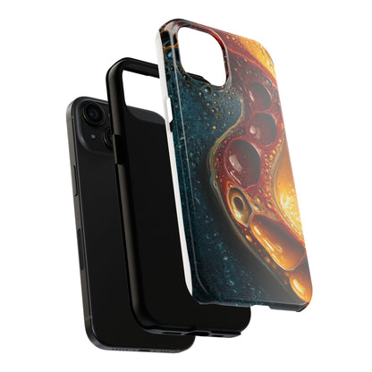 Artistic Tough Phone Case - Vibrant Fluid Design