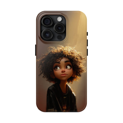 Artistic Tough Phone Case with Whimsical Character Design