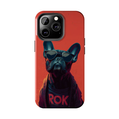 Rockin’ Dogs Tough Phone Case - Playful Guitarist & Cool Bulldog for Pet Lovers