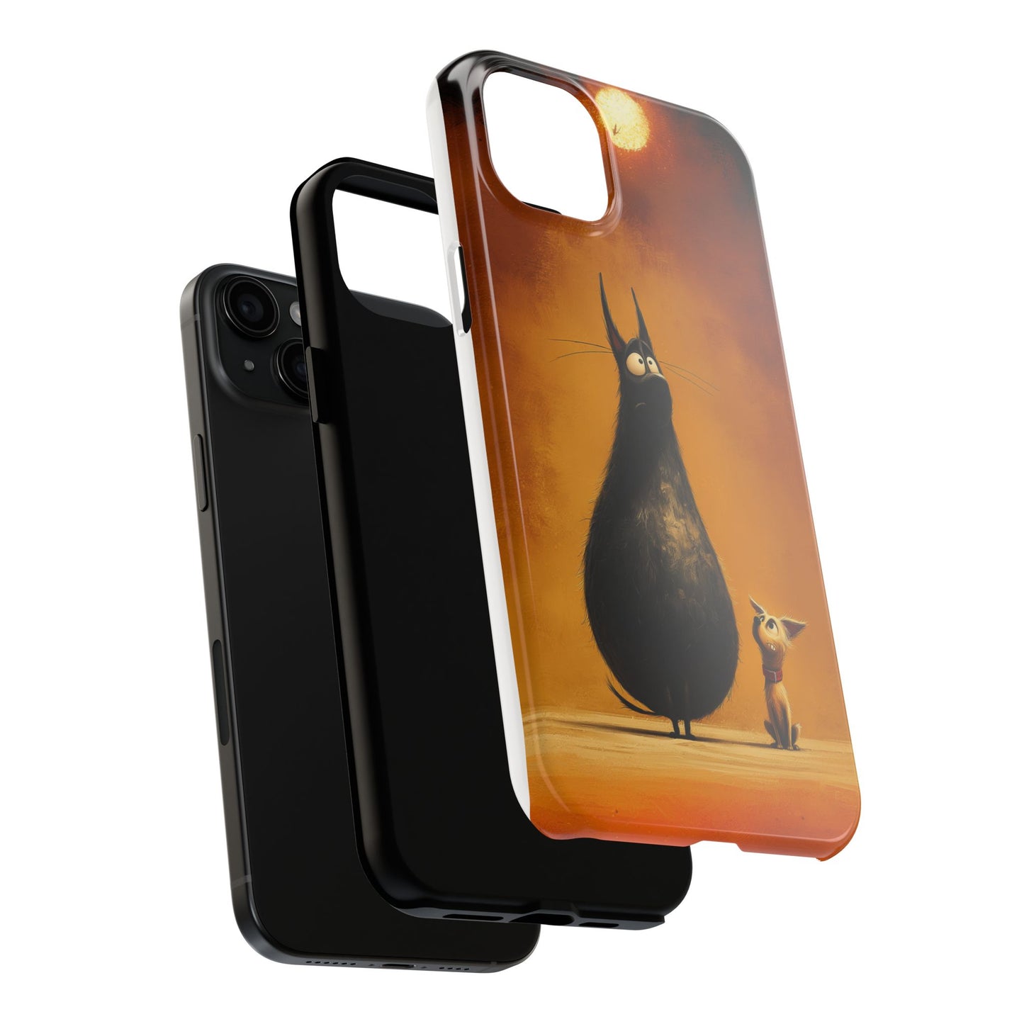 Whimsical Tough Phone Cases - Cat & Dog Design