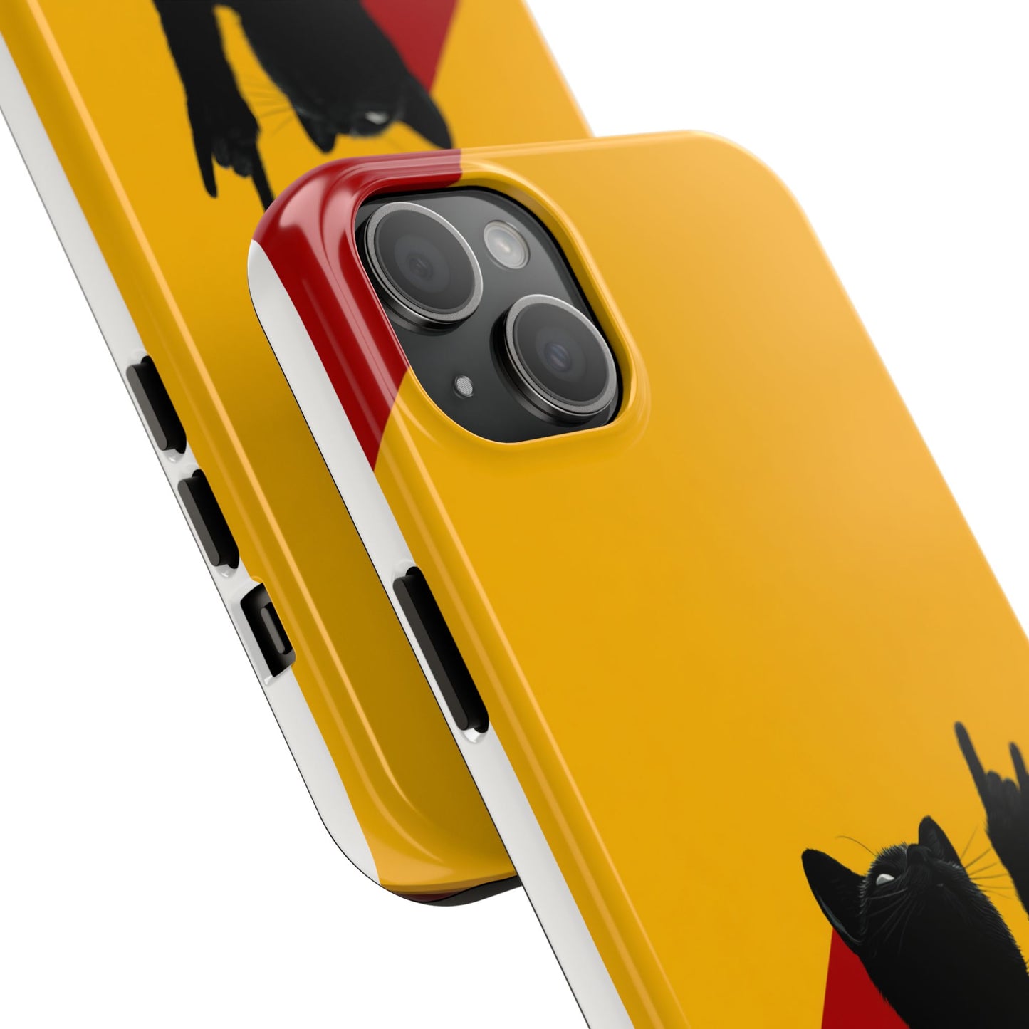 Black Cat Rock Gesture Tough Phone Case