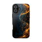 Sleek Tough Phone Cases with Abstract Gold and Blue Design