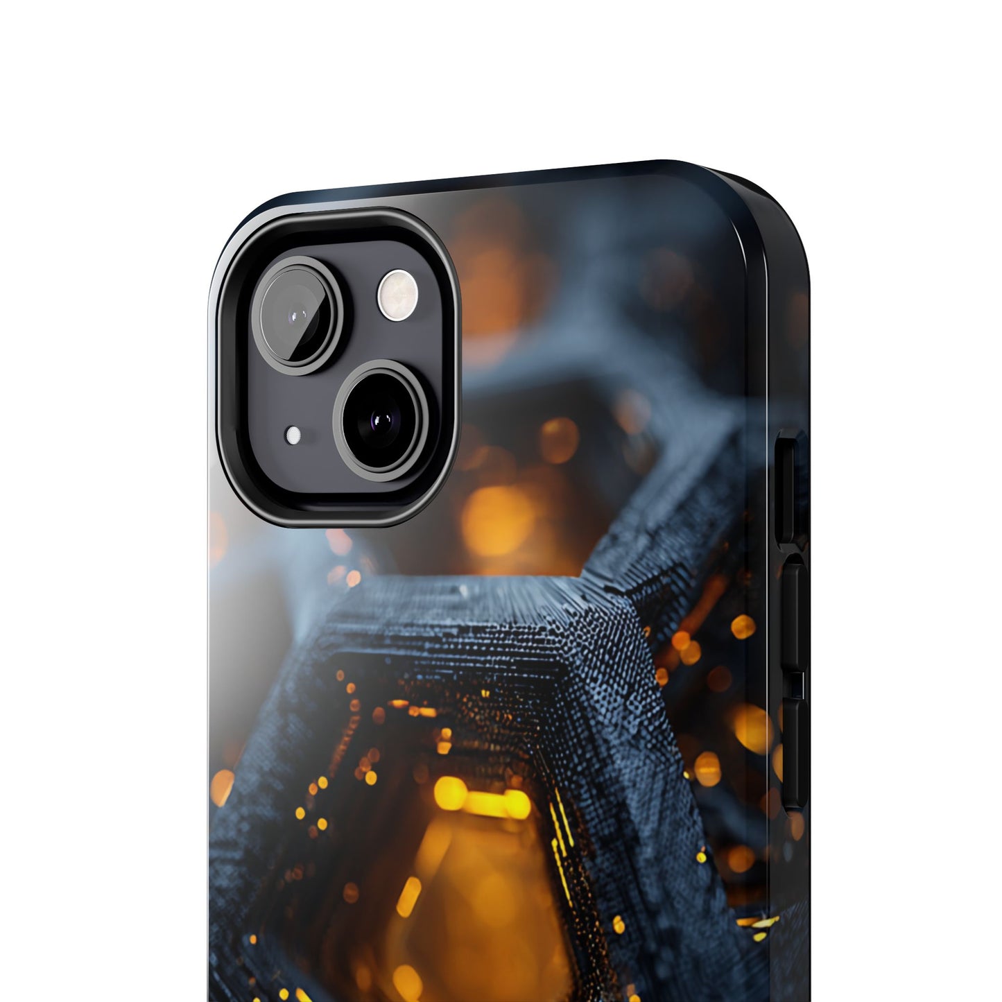 Amber and yellow light phone accessory futuristic style