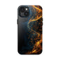 Sleek Tough Phone Cases with Abstract Gold and Blue Design