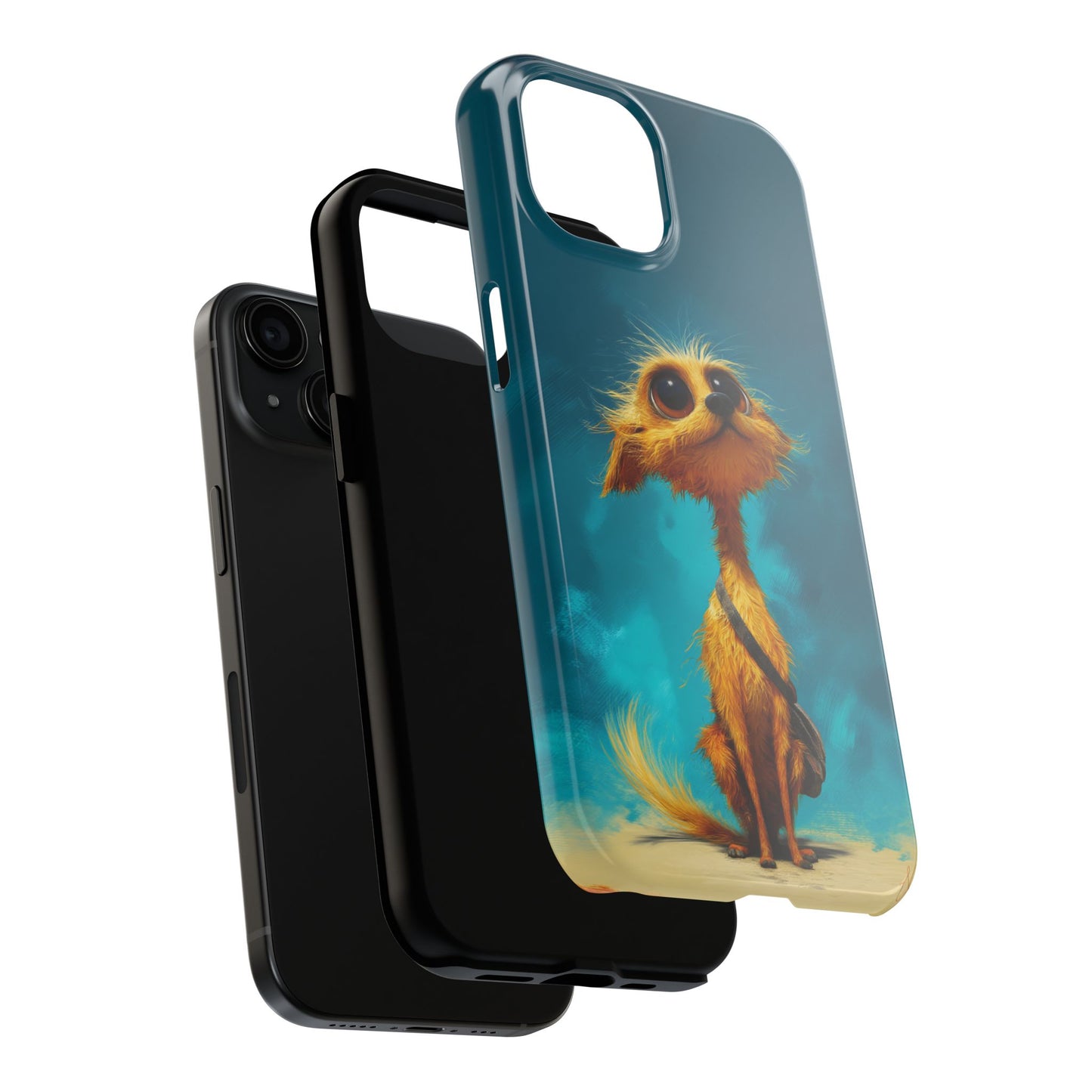 Whimsical Dog Art Tough Phone Case - Durable and Stylish Protection for Pet Lovers