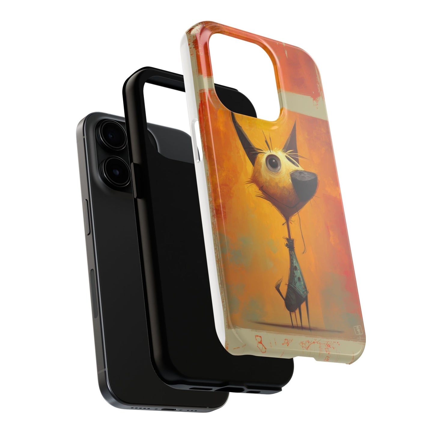 Whimsical Dog Art Tough Phone Case - Fun & Stylish Pet Lover Gift