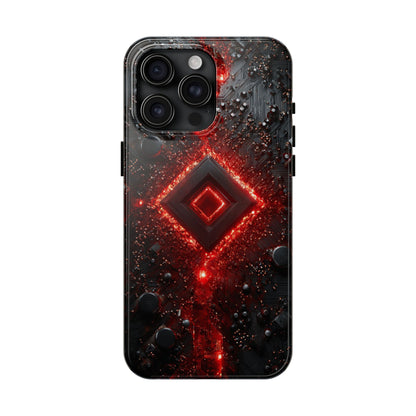 Neon Nexus: Crimson Shard | Sci-Fi Diamond Phone Case by Skipper