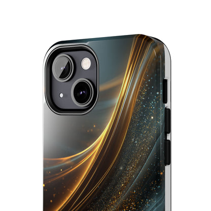 Elegant Tough Phone Case with Glittering Waves Design