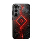 Neon Nexus: Crimson Shard | Sci-Fi Diamond Phone Case by Skipper