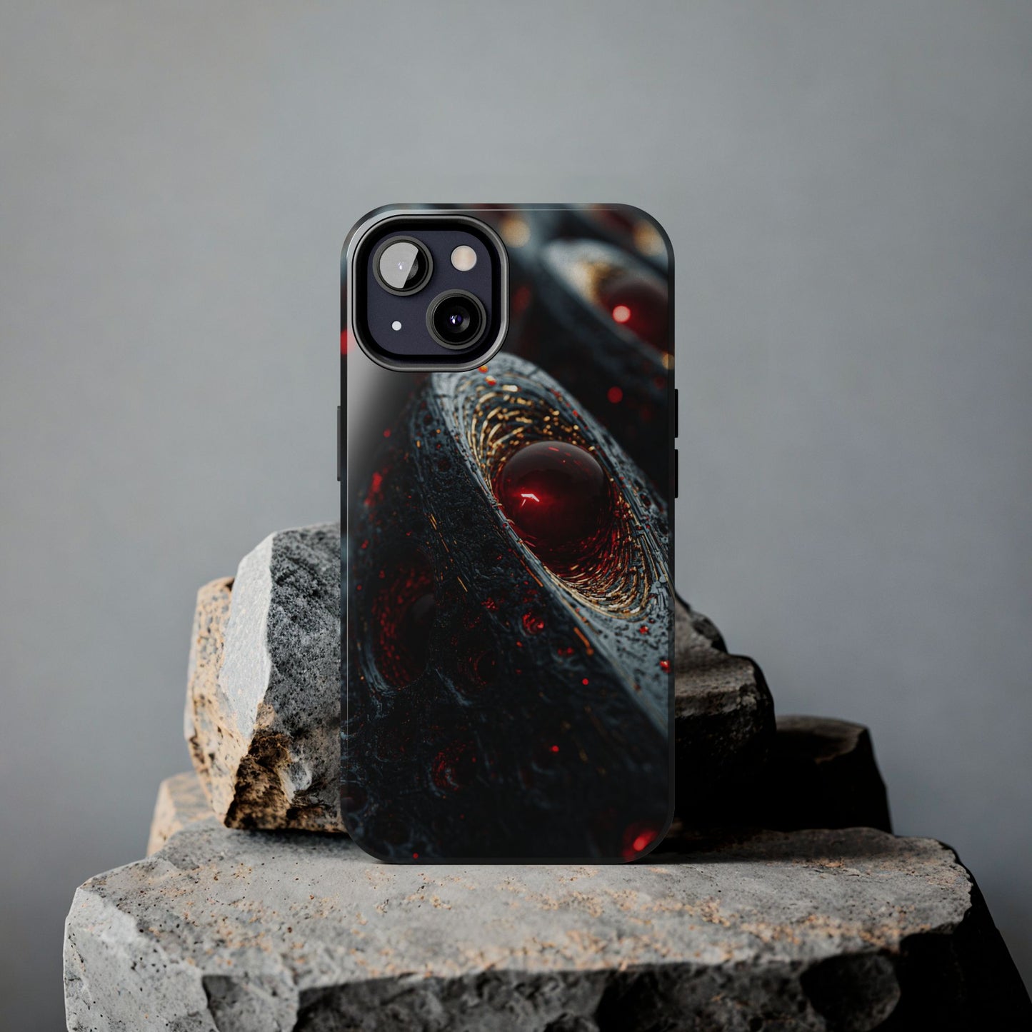 Red Galaxy Tough Phone Case, Unique Phone Covers, Durable Mobile Cases, Gift for Tech Lovers, Space-Themed Phone Accessory