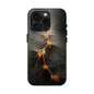 Tough Phone Case - Elegant Gold Fractal Design for Tech Lovers