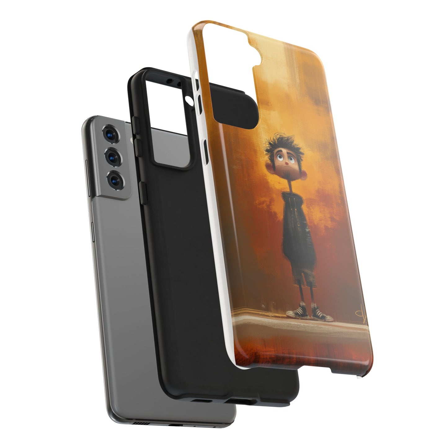 Unique Tough Phone Cases with Artistic Boy Design - Perfect for Kids and Teens