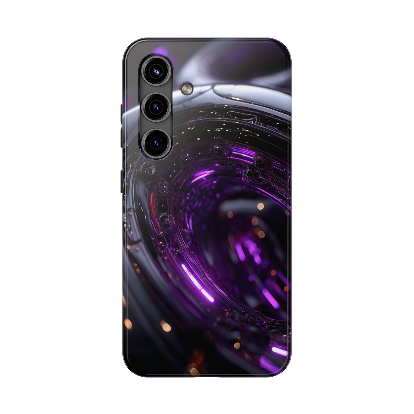 Shop Stylish Tough Phone Cases featuring Purple Glow Designs and dual-layer protection. Unique phone accessory and trendy tech gift idea.