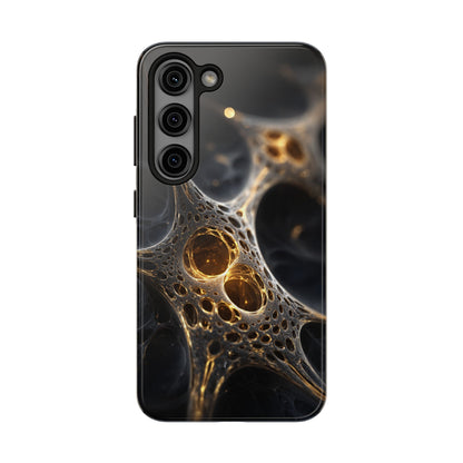 Luxurious Abstract Tough Phone Case - Gold and Black Design