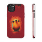Whimsical Tough Phone Case - Cute Orange Monster Design