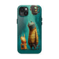 Whimsical Cat Adventure Tough Phone Case - Unique Design for Animal Lovers