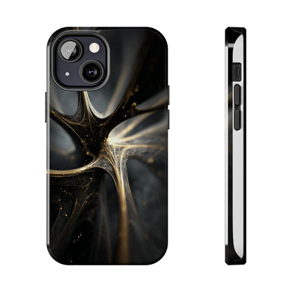 Elegant Tough Phone Case with Abstract Metallic Design
