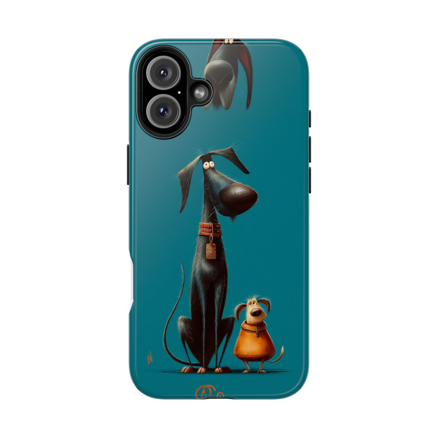Whimsical Dog Art Tough Phone Case - Durable Protection for Pet Lovers