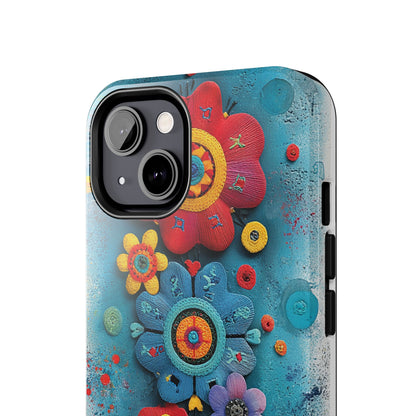 Vibrant Floral Tough Phone Case | Flower Print, Durable Protection, Gift for Nature Lovers, Cute Accessories, Colorful Tech