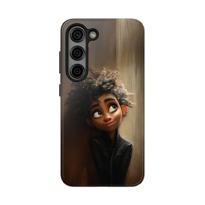 Stylish Tough Phone Case - Artistic Character Design for Teens
