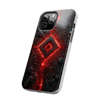 Neon Nexus: Crimson Shard | Sci-Fi Diamond Phone Case by Skipper