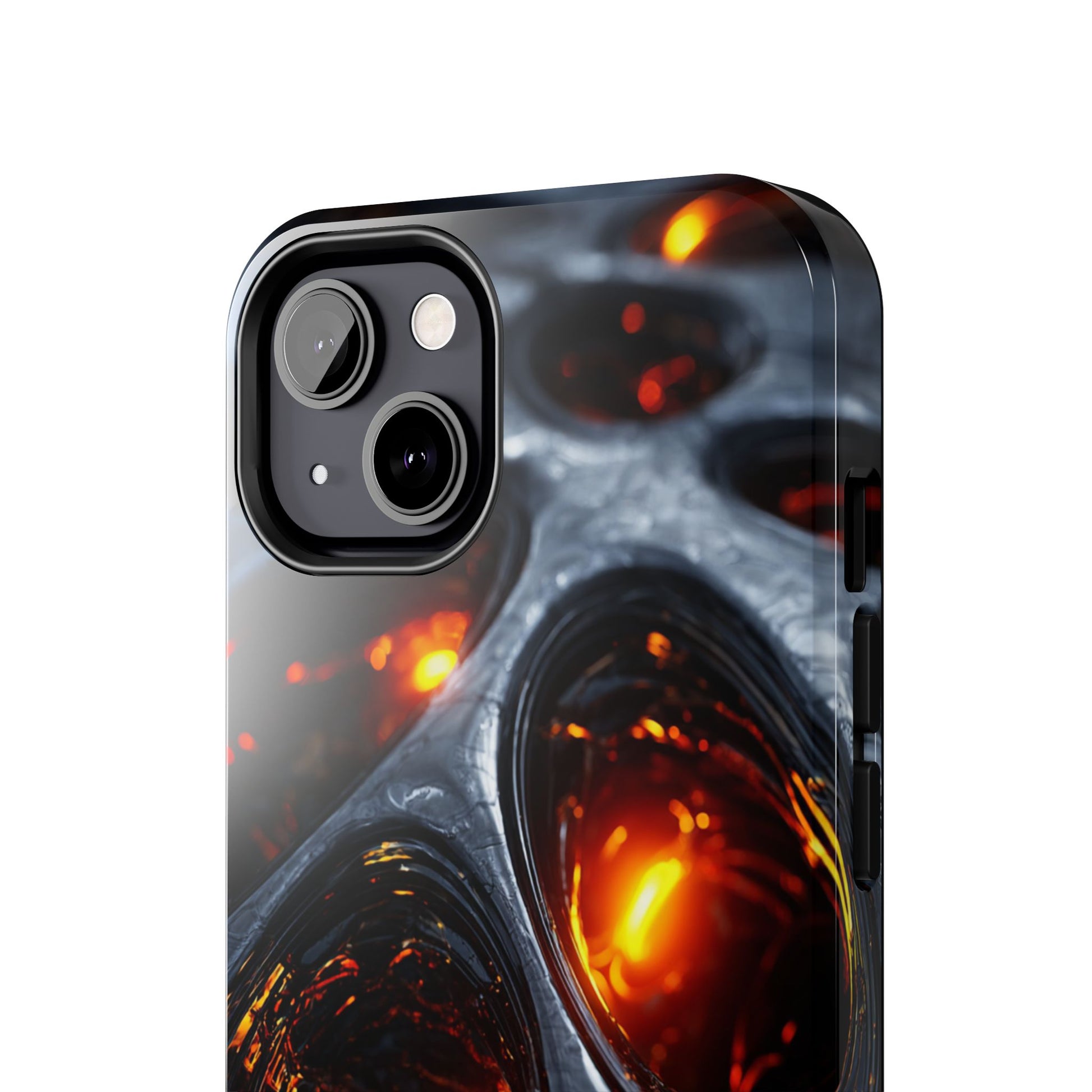 Premium phone accessory showcasing vivid molten lava colors