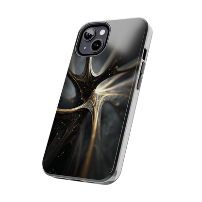 Elegant Tough Phone Case with Abstract Metallic Design