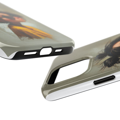 Trendy Tough Phone Case – Stylish Illustrated Girl Design for Fashion Lovers