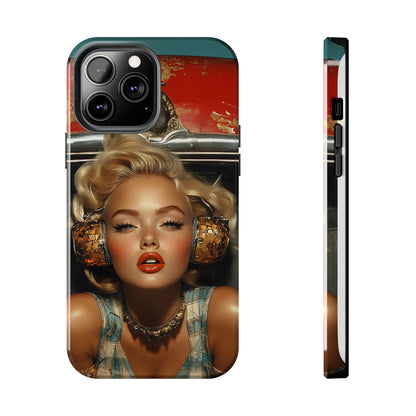 Retro Glam Tough Phone Case - Stylish Protection for Music Lovers