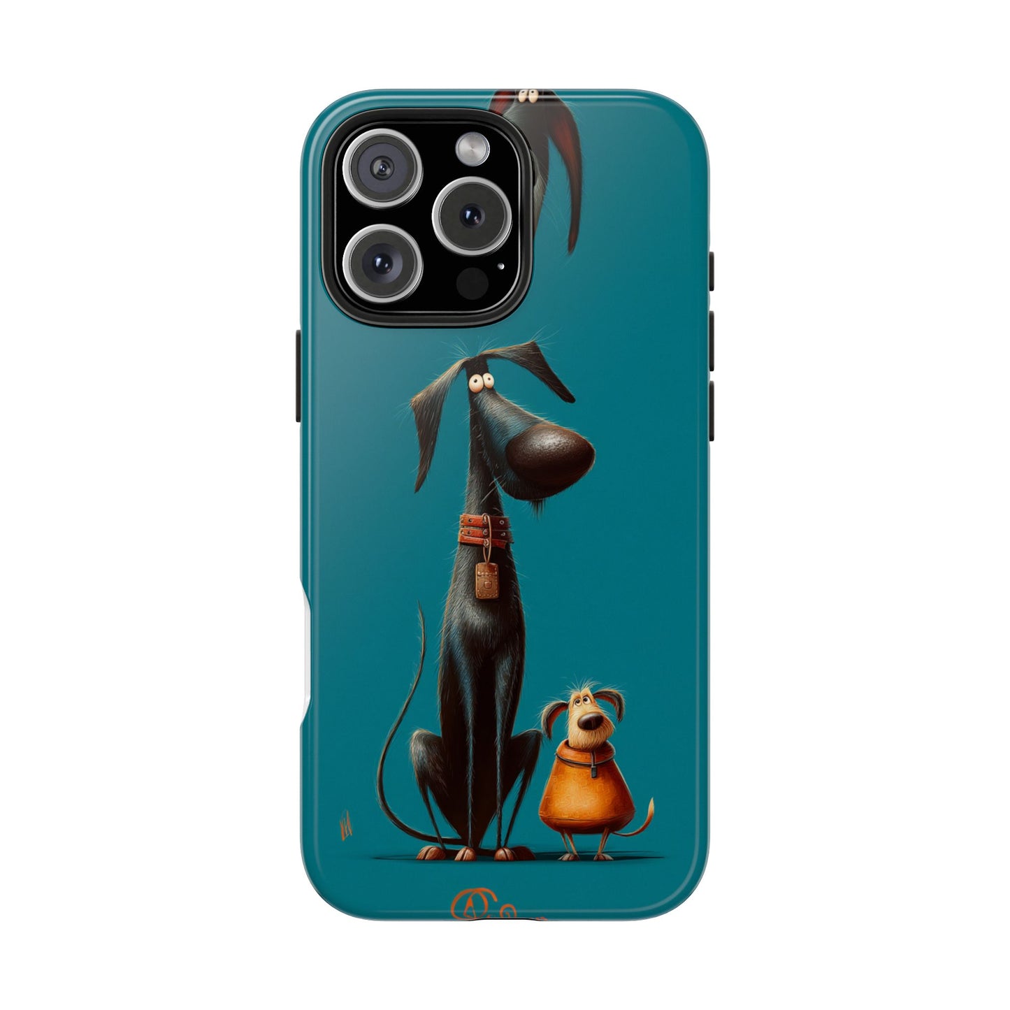 Whimsical Dog Art Tough Phone Case - Durable Protection for Pet Lovers