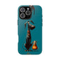 Whimsical Dog Art Tough Phone Case - Durable Protection for Pet Lovers