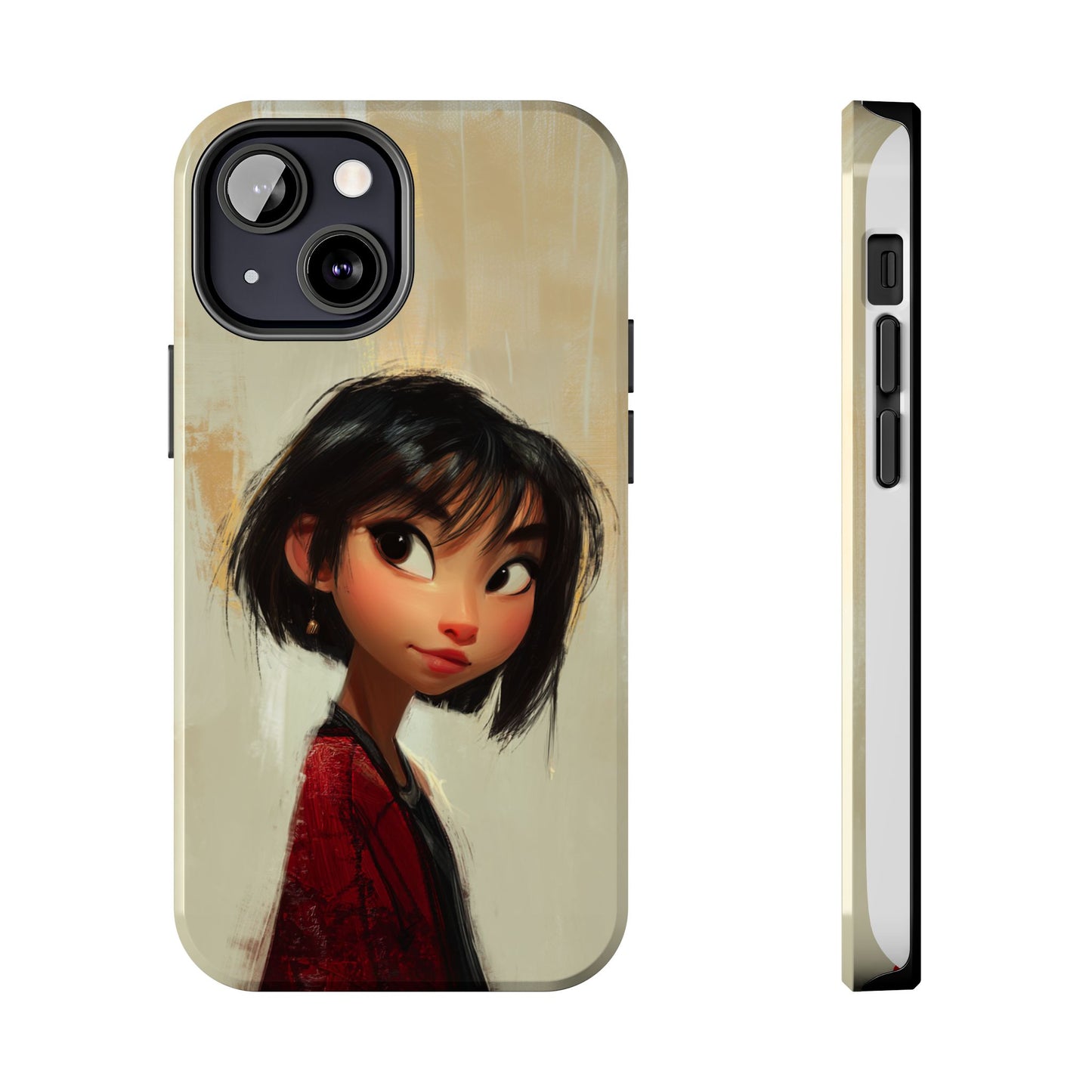 Artistic Tough Phone Case - Cute Character Design for Kids and Teens