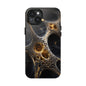 Luxurious Abstract Tough Phone Case - Gold and Black Design