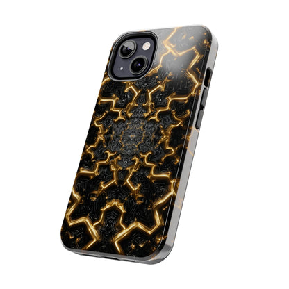 Unique Tough Phone Case with Bold Gold Pattern by Skipper – Durable Stylish Protection & Gift for Tech Lovers