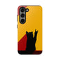 Black Cat Rock Gesture Tough Phone Case