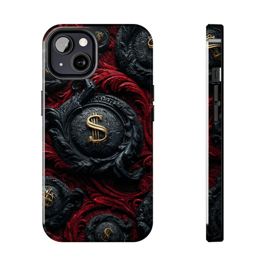Luxury tough phone case featuring elegant money-themed design. Durable protection and a stylish gift idea for him on special occasions.