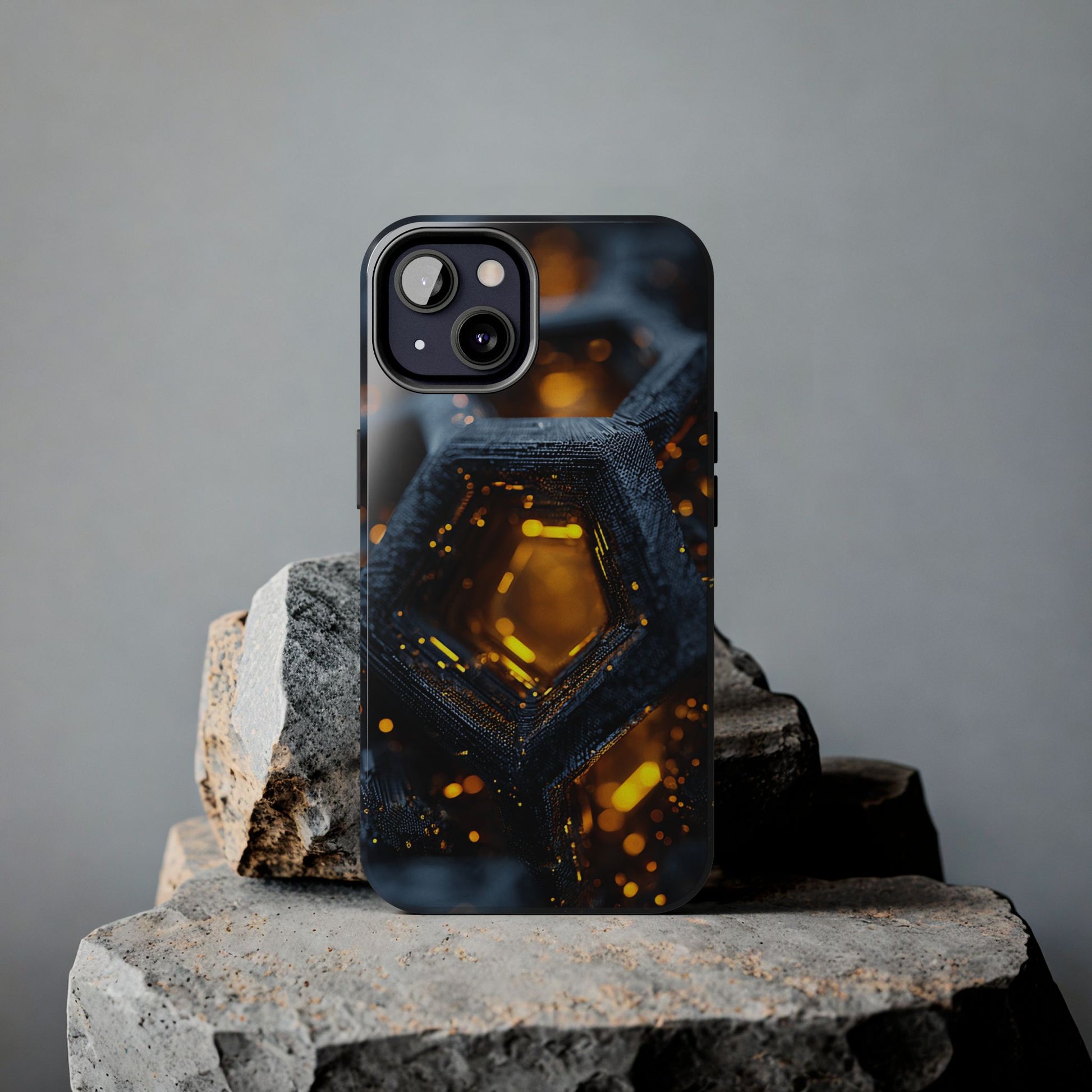 Artistic cosmic phone case with advanced tech design