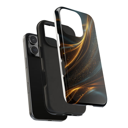 Elegant Tough Phone Case with Glittering Waves Design
