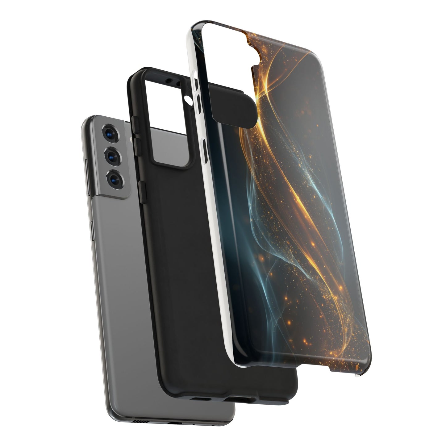 Stylish Tough Phone Case with Elegant Swirl Design