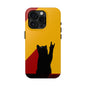 Black Cat Rock Gesture Tough Phone Case